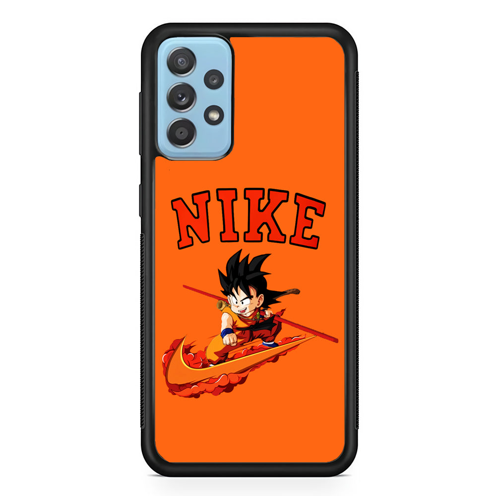 Nike Flying Son Goku Samsung Galaxy A72 Case-Mobile Phone Case-Rubber Black (2D Case)-Altracase