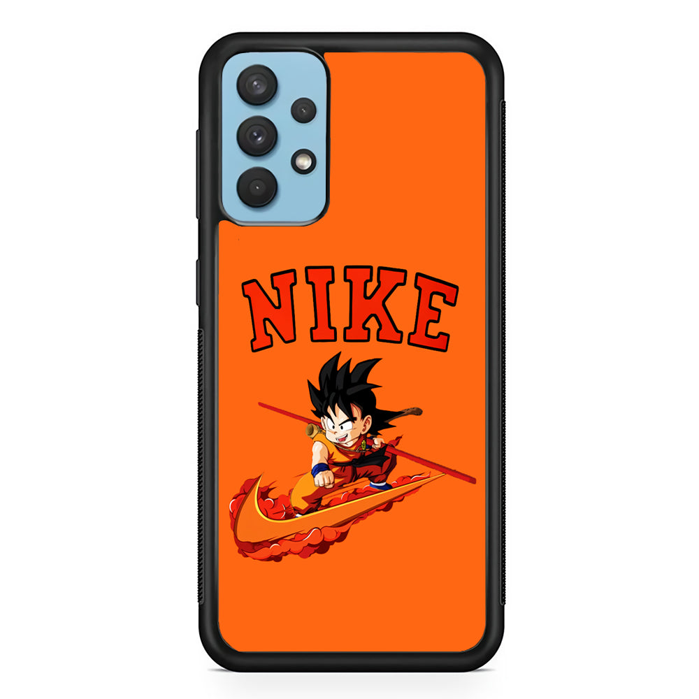 Nike Flying Son Goku Samsung Galaxy A32 Case-Mobile Phone Case-Rubber Black (2D Case)-Altracase