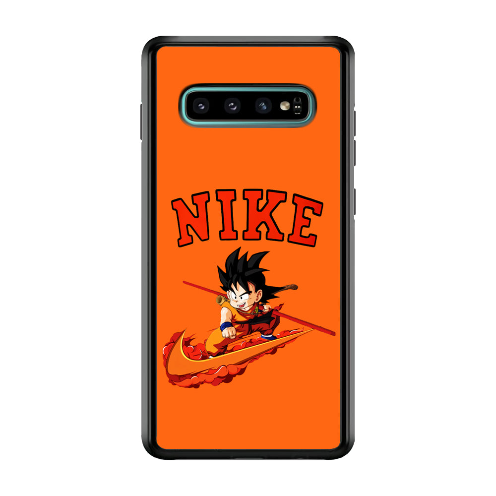 Nike Flying Son Goku Samsung Galaxy S10 Case-Mobile Phone Case-Rubber Black (2D Case)-Altracase