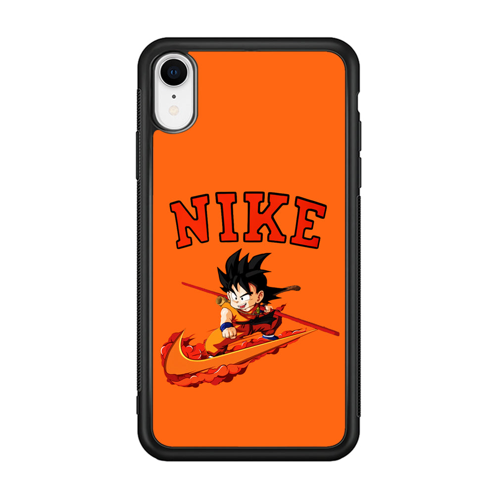 Nike Flying Son Goku iPhone XR Case-Mobile Phone Case-Rubber Black (2D Case)-Altracase