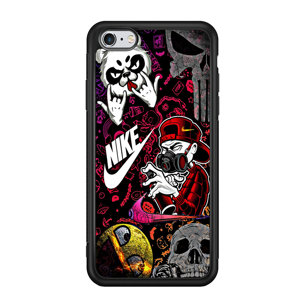 Nike Graffiti Sticker Art iPhone 6 | 6s Case-Mobile Phone Case-Rubber Black (2D Case)-Altracase