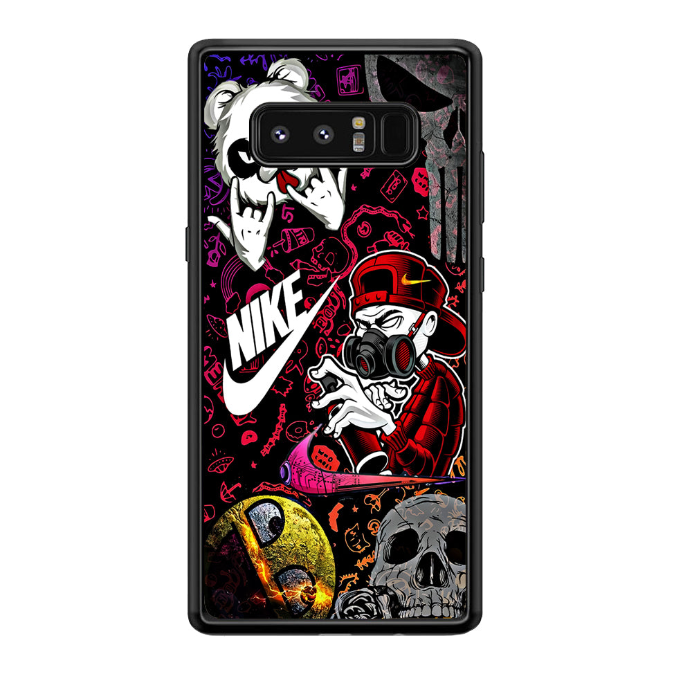 Nike Graffiti Sticker Art Samsung Galaxy Note 8 Case-Mobile Phone Case-Rubber Black (2D Case)-Altracase