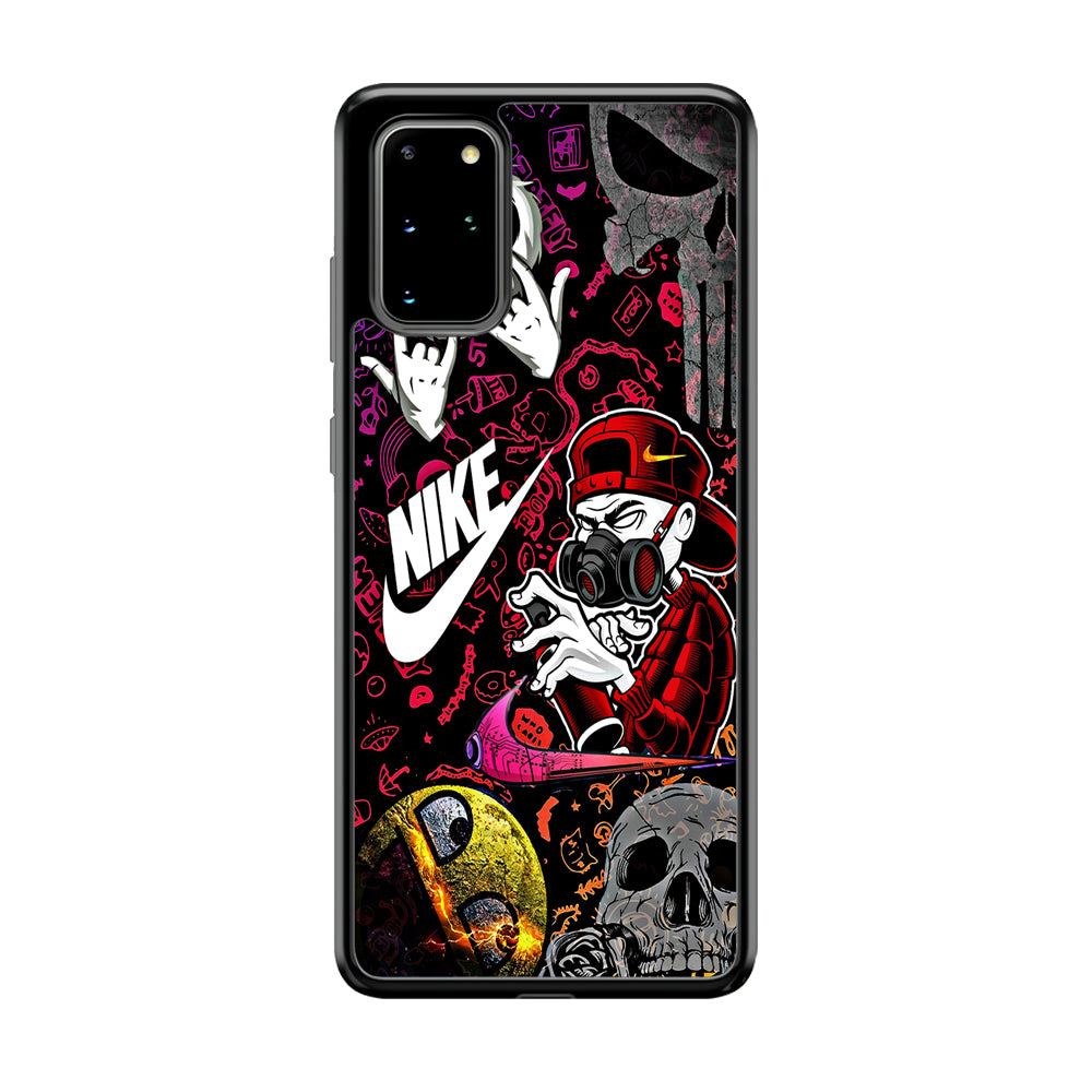 Nike Graffiti Sticker Art Samsung Galaxy S20 Plus Case-Mobile Phone Case-Rubber Black (2D Case)-Altracase