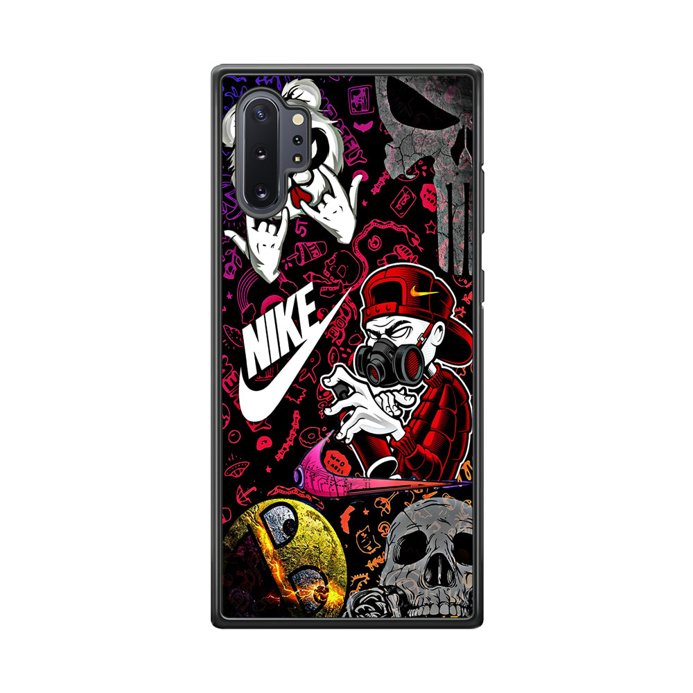 Nike Graffiti Sticker Art Samsung Galaxy Note 10 Plus Case-Mobile Phone Case-Rubber Black (2D Case)-Altracase