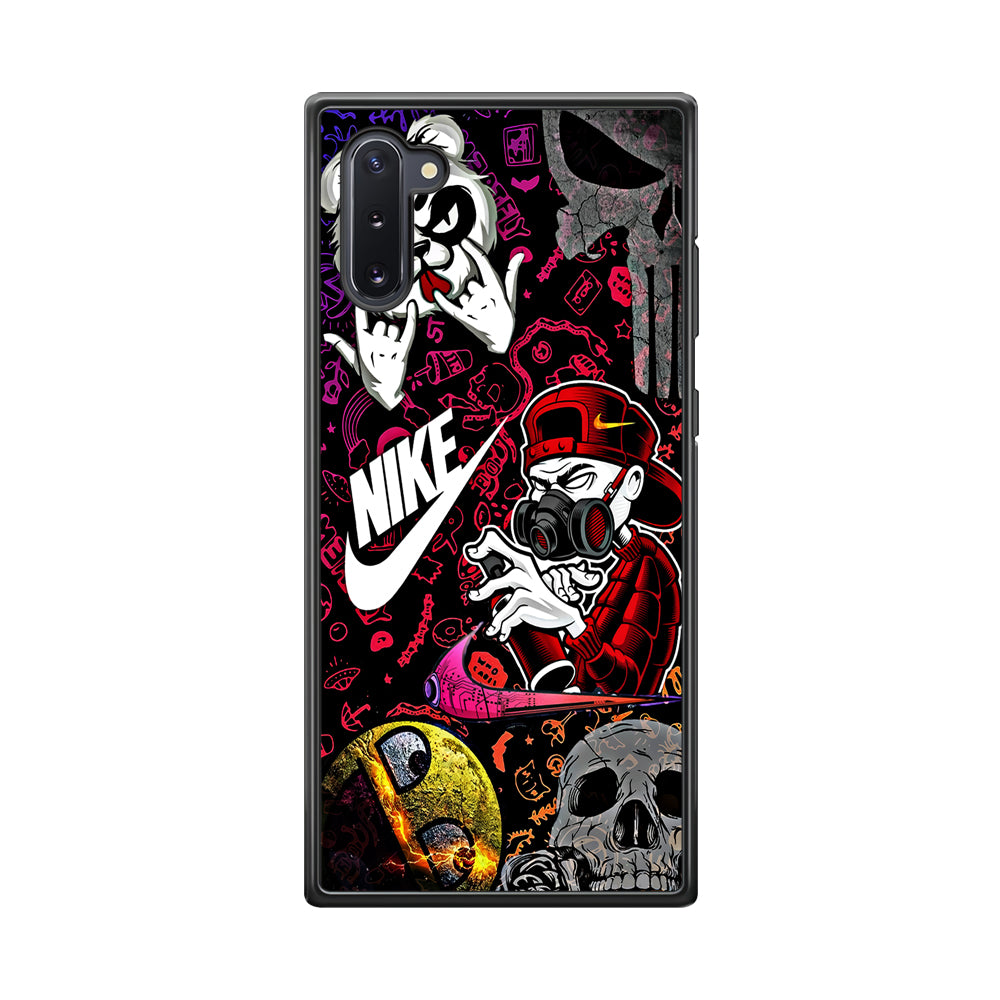 ANike Graffiti Sticker Art Samsung Galaxy Note 10 Case-Mobile Phone Case-Rubber Black (2D Case)-Altracase