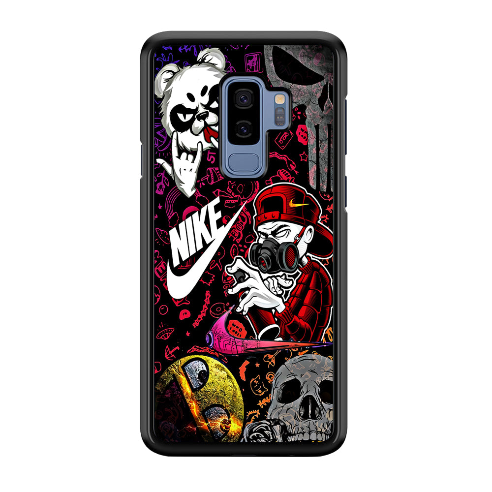 Nike Graffiti Sticker Art Samsung Galaxy S9 Plus Case-Mobile Phone Case-Rubber Black (2D Case)-Altracase