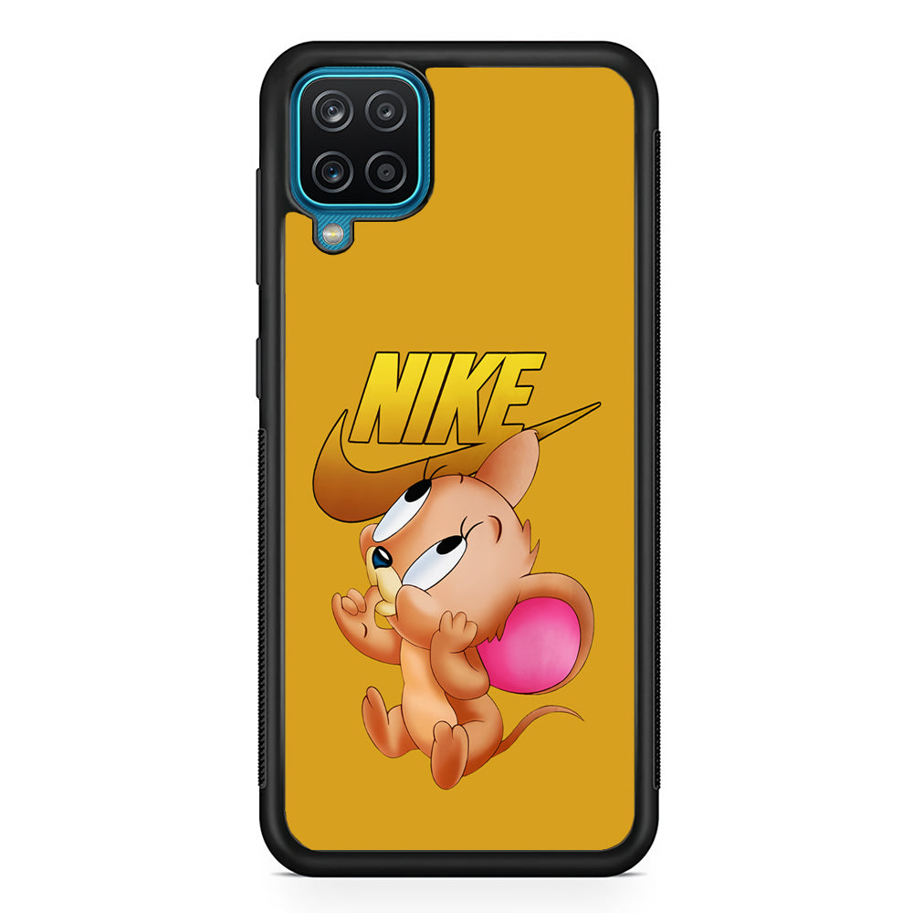 Nike Jerry Mouse Samsung Galaxy A12 Case-Mobile Phone Case-Rubber Black (2D Case)-Altracase