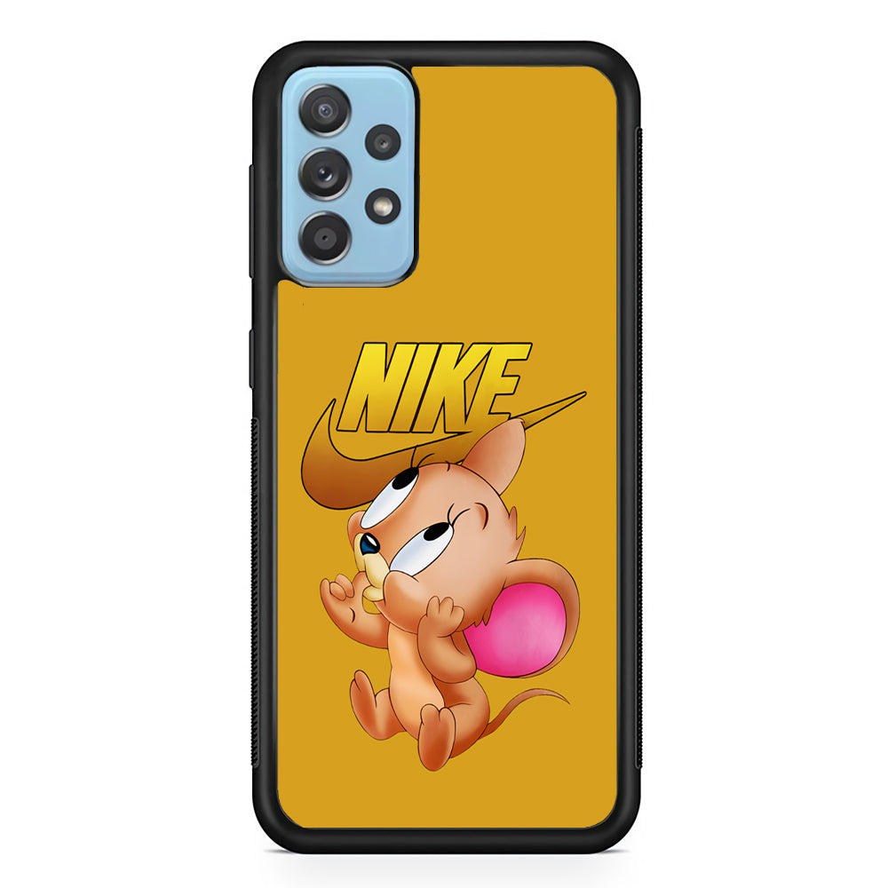 Nike Jerry Mouse Samsung Galaxy A72 Case-Mobile Phone Case-Rubber Black (2D Case)-Altracase