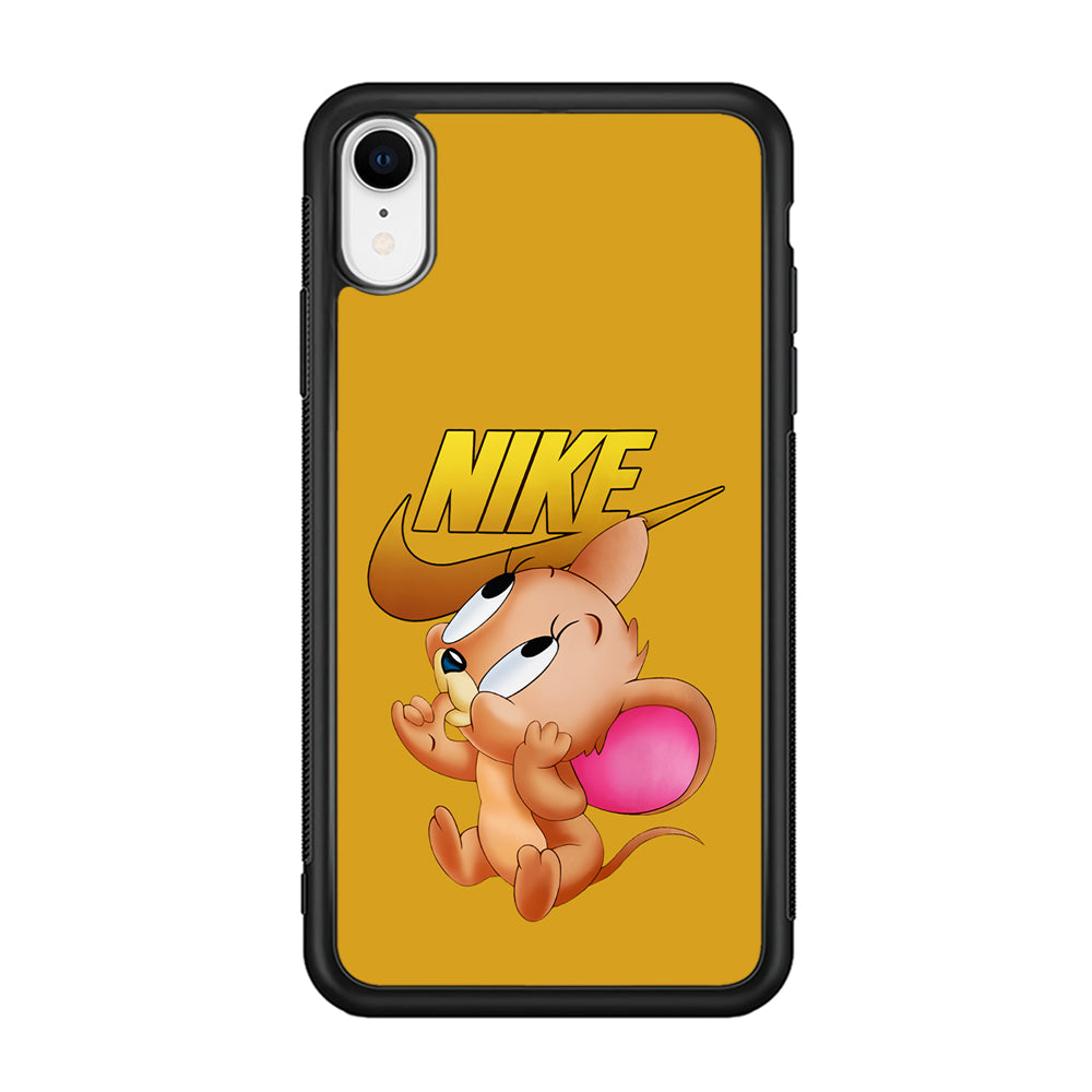 Nike Jerry Mouse iPhone XR Case-Mobile Phone Case-Rubber Black (2D Case)-Altracase