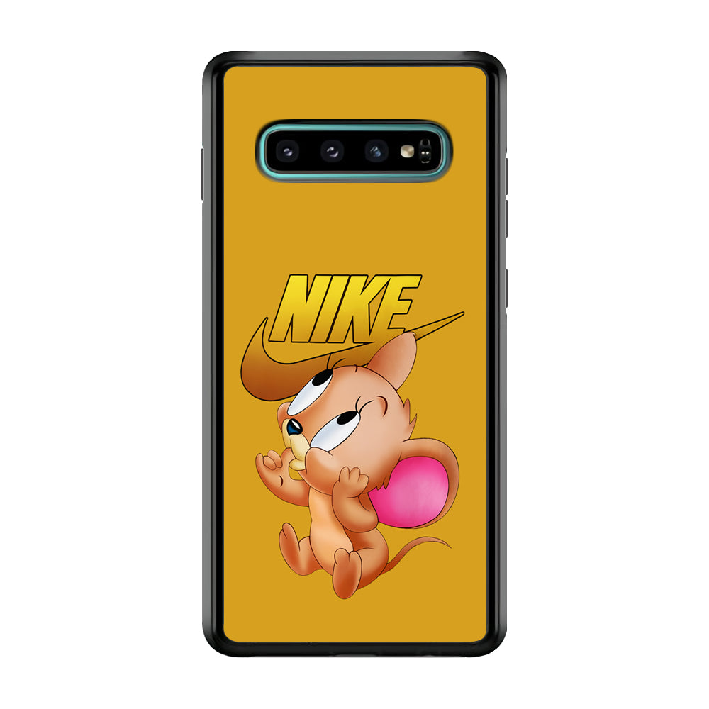 Nike Jerry Mouse Samsung Galaxy S10 Case-Mobile Phone Case-Rubber Black (2D Case)-Altracase