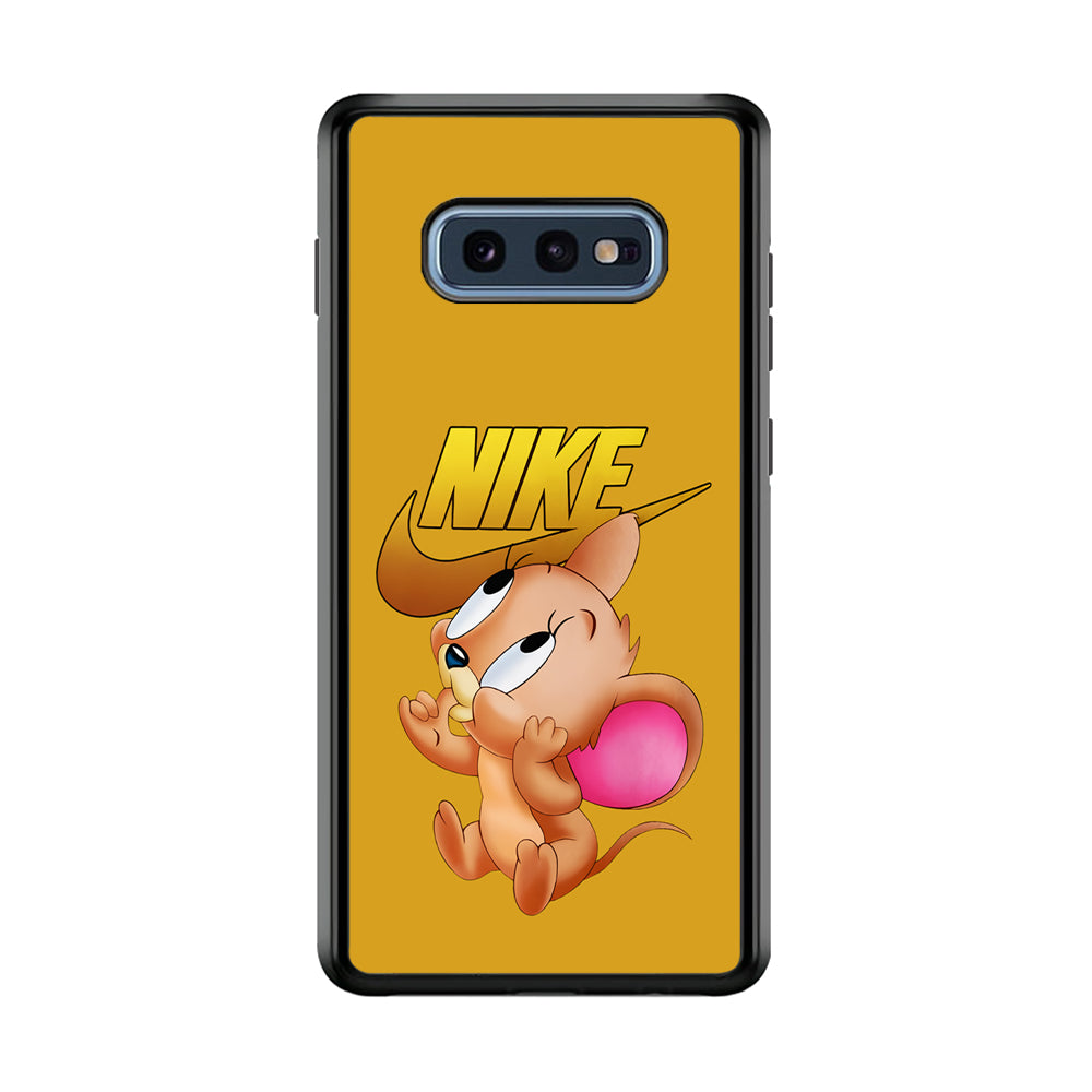 Nike Jerry Mouse Samsung Galaxy S10E Case-Mobile Phone Case-Rubber Black (2D Case)-Altracase