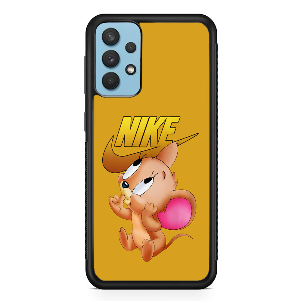 Nike Jerry Mouse Samsung Galaxy A32 Case-Mobile Phone Case-Rubber Black (2D Case)-Altracase
