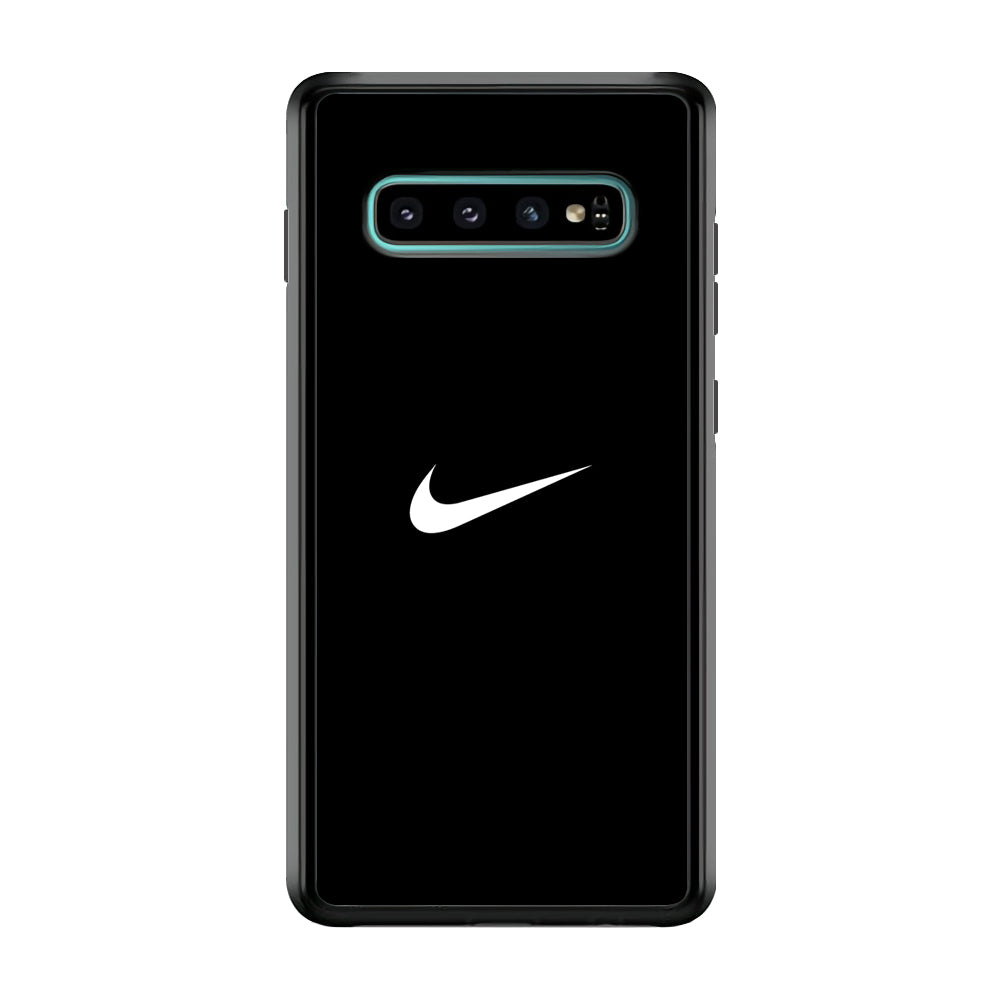 Nike Logo Black Simple Samsung Galaxy S10 Case-Mobile Phone Case-Rubber Black (2D Case)-Altracase