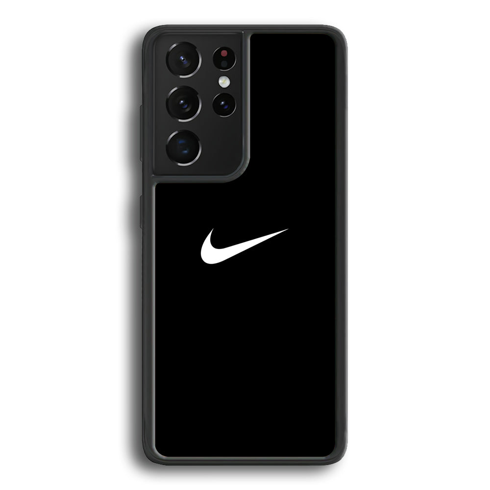 Nike Logo Black Simple Samsung Galaxy S21 Ultra Case-Mobile Phone Case-Rubber Black (2D Case)-Altracase