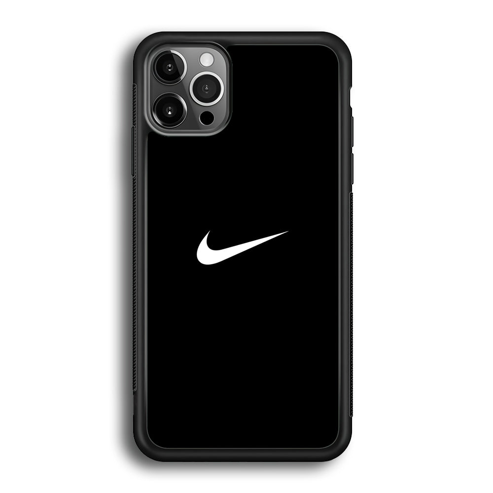 Nike Logo Black Simple iPhone 12 Pro Case-Mobile Phone Case-Rubber Black (2D Case)-Altracase
