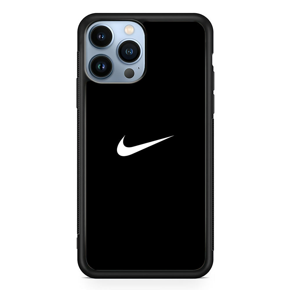 Nike Logo Black Simple iPhone 14 Pro Case-Mobile Phone Case-Rubber Black (2D Case)-Altracase