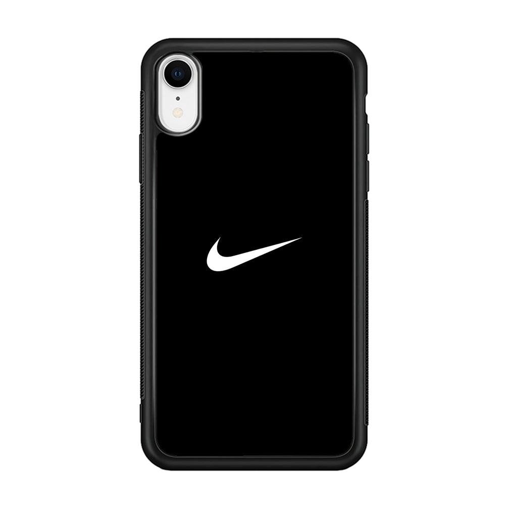 Nike Logo Black Simple iPhone XR Case-Mobile Phone Case-Rubber Black (2D Case)-Altracase