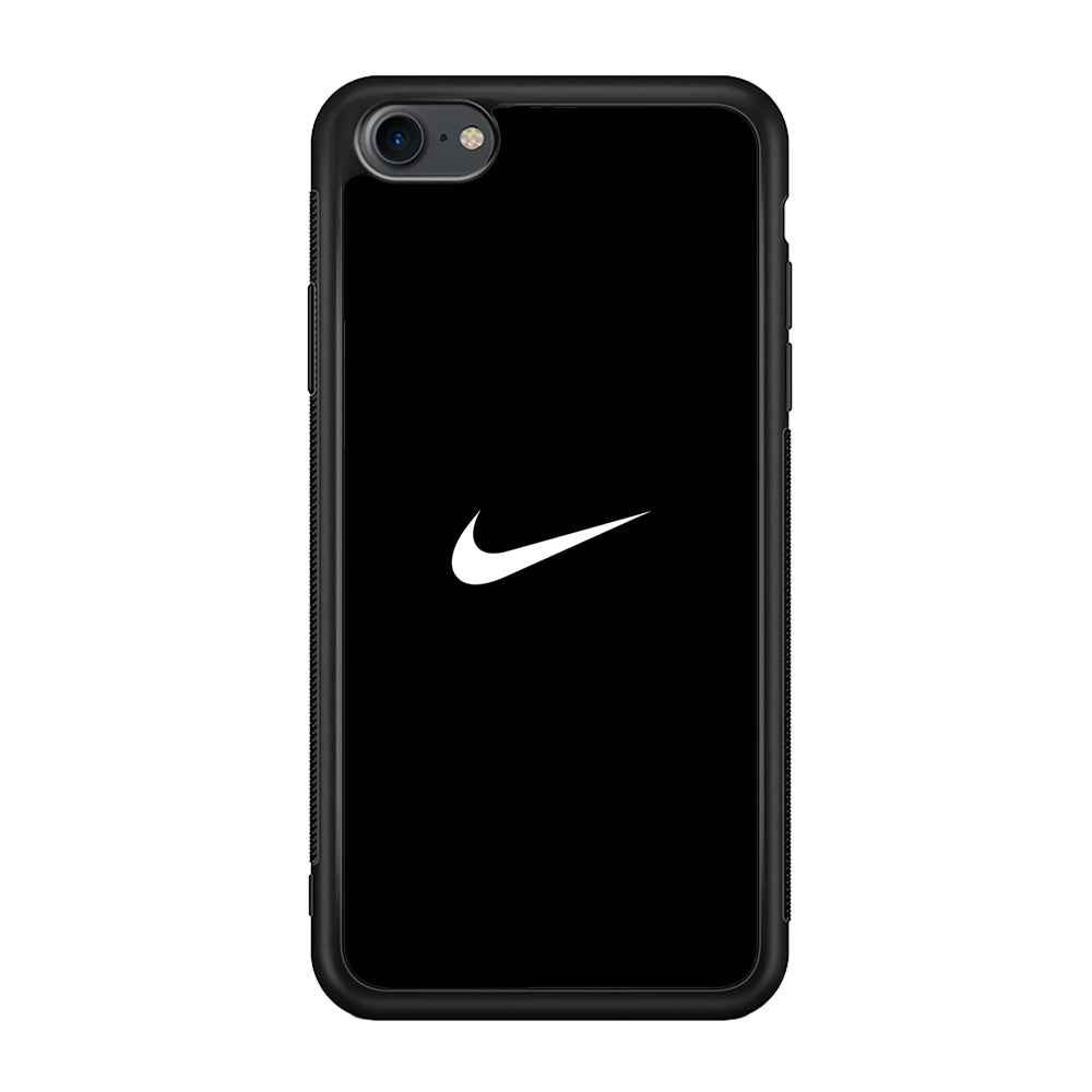 Nike Logo Black Simple iPhone SE 3 2022 Case-Mobile Phone Case-Rubber Black (2D Case)-Altracase