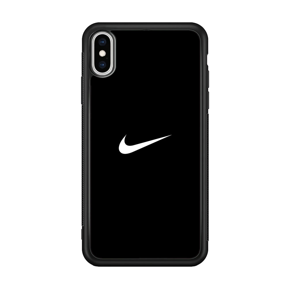 Nike Logo Black Simple iPhone Xs Case-Mobile Phone Case-Rubber Black (2D Case)-Altracase