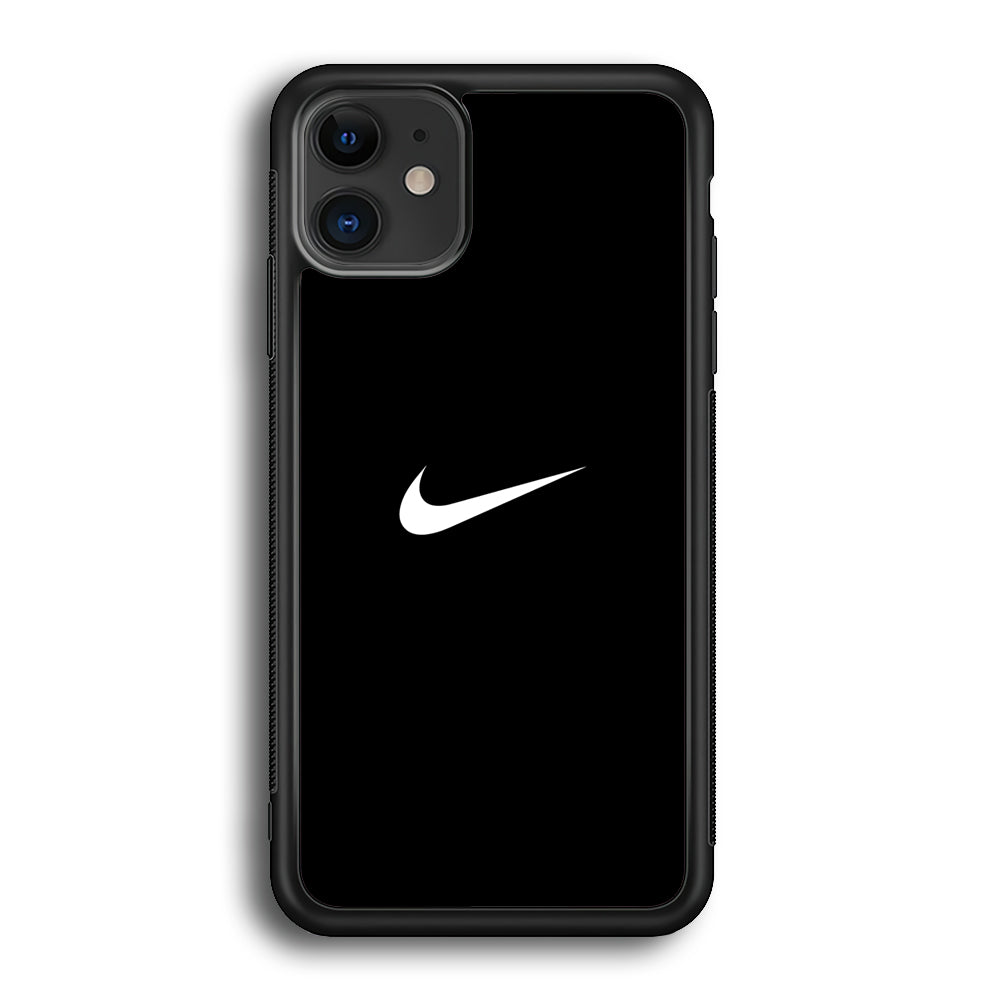 Nike Logo Black Simple iPhone 12 Mini Case-Mobile Phone Case-Rubber Black (2D Case)-Altracase