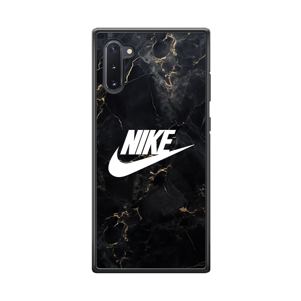 Nike Logo Black Stone Marble Samsung Galaxy Note 10 Case-Mobile Phone Case-Rubber Black (2D Case)-Altracase