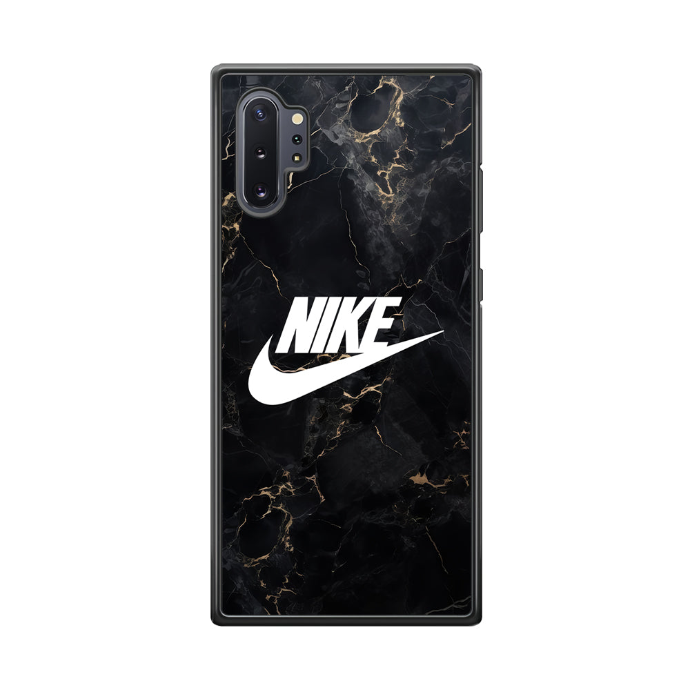 Nike Logo Black Stone Marble Samsung Galaxy Note 10 Plus Case-Mobile Phone Case-Rubber Black (2D Case)-Altracase