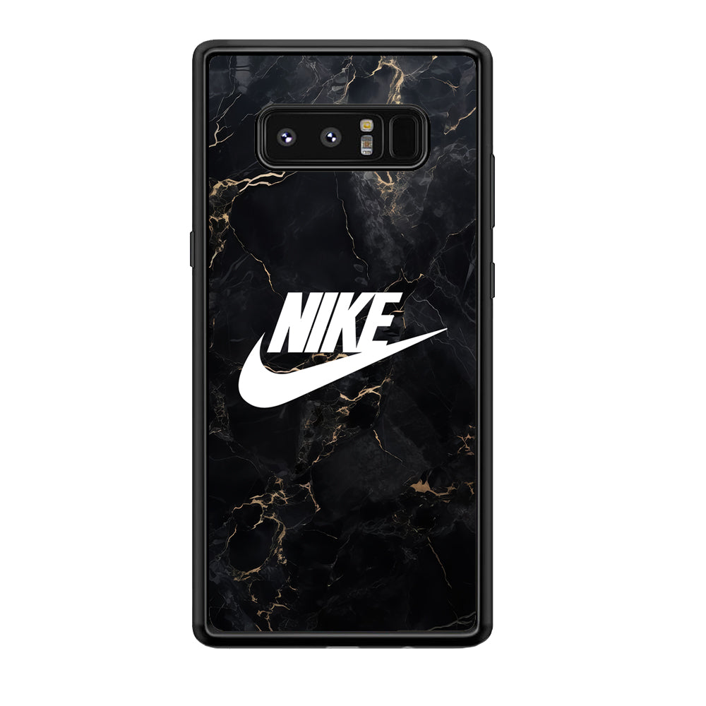 Nike Logo Black Stone Marble Samsung Galaxy Note 8 Case-Mobile Phone Case-Rubber Black (2D Case)-Altracase