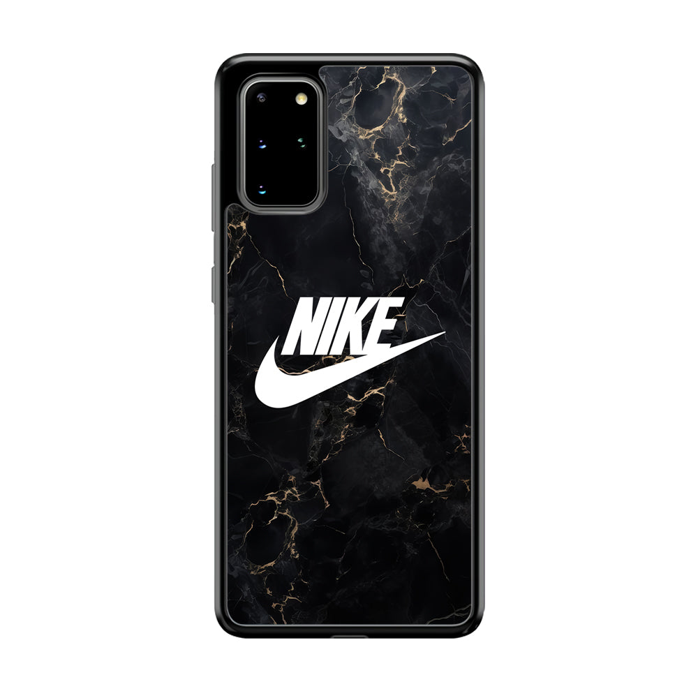 Nike Logo Black Stone Marble Samsung Galaxy S20 Plus Case-Mobile Phone Case-Rubber Black (2D Case)-Altracase