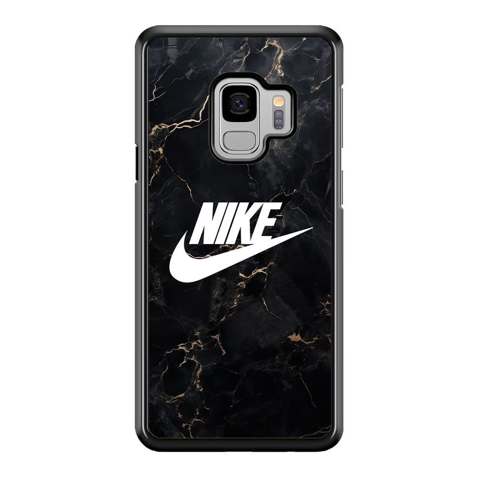 Nike Logo Black Stone Marble Samsung Galaxy S9 Case-Mobile Phone Case-Rubber Black (2D Case)-Altracase