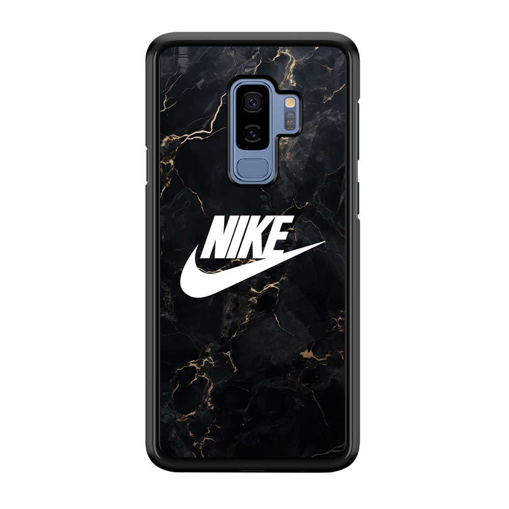 Nike Logo Black Stone Marble Samsung Galaxy S9 Plus Case-Mobile Phone Case-Rubber Black (2D Case)-Altracase