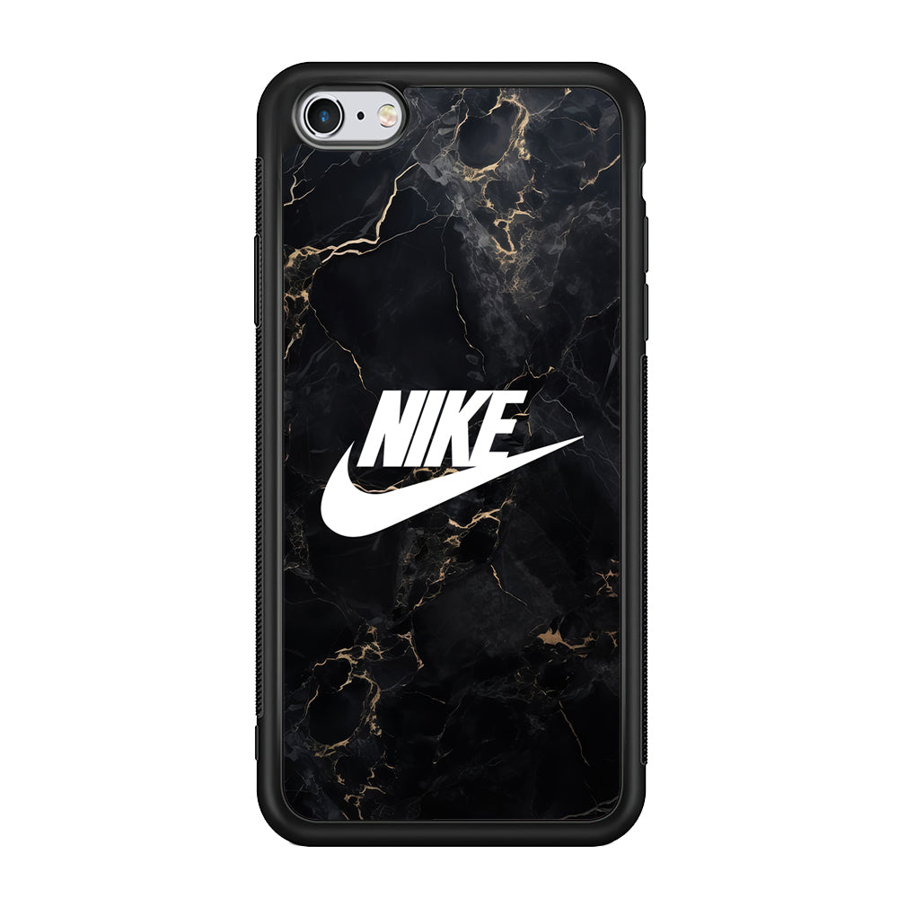Nike Logo Black Stone Marble iPhone 6 | 6s Case-Mobile Phone Case-Rubber Black (2D Case)-Altracase