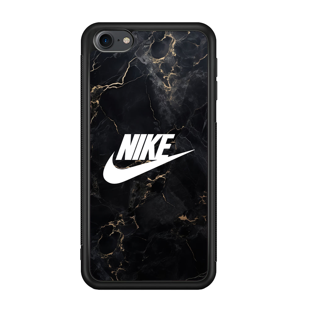 Nike Logo Black Stone Marble iPod Touch 6 Case-Mobile Phone Case-Rubber Black (2D Case)-Altracase