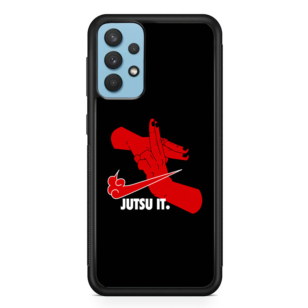Nike Logo Jutsu It Samsung Galaxy A32 Case-Mobile Phone Case-Rubber Black (2D Case)-Altracase