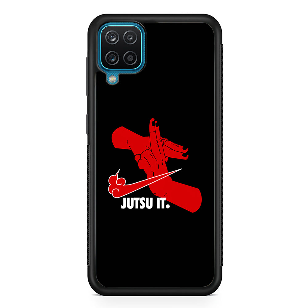 Nike Logo Jutsu It Samsung Galaxy A12 Case-Mobile Phone Case-Rubber Black (2D Case)-Altracase