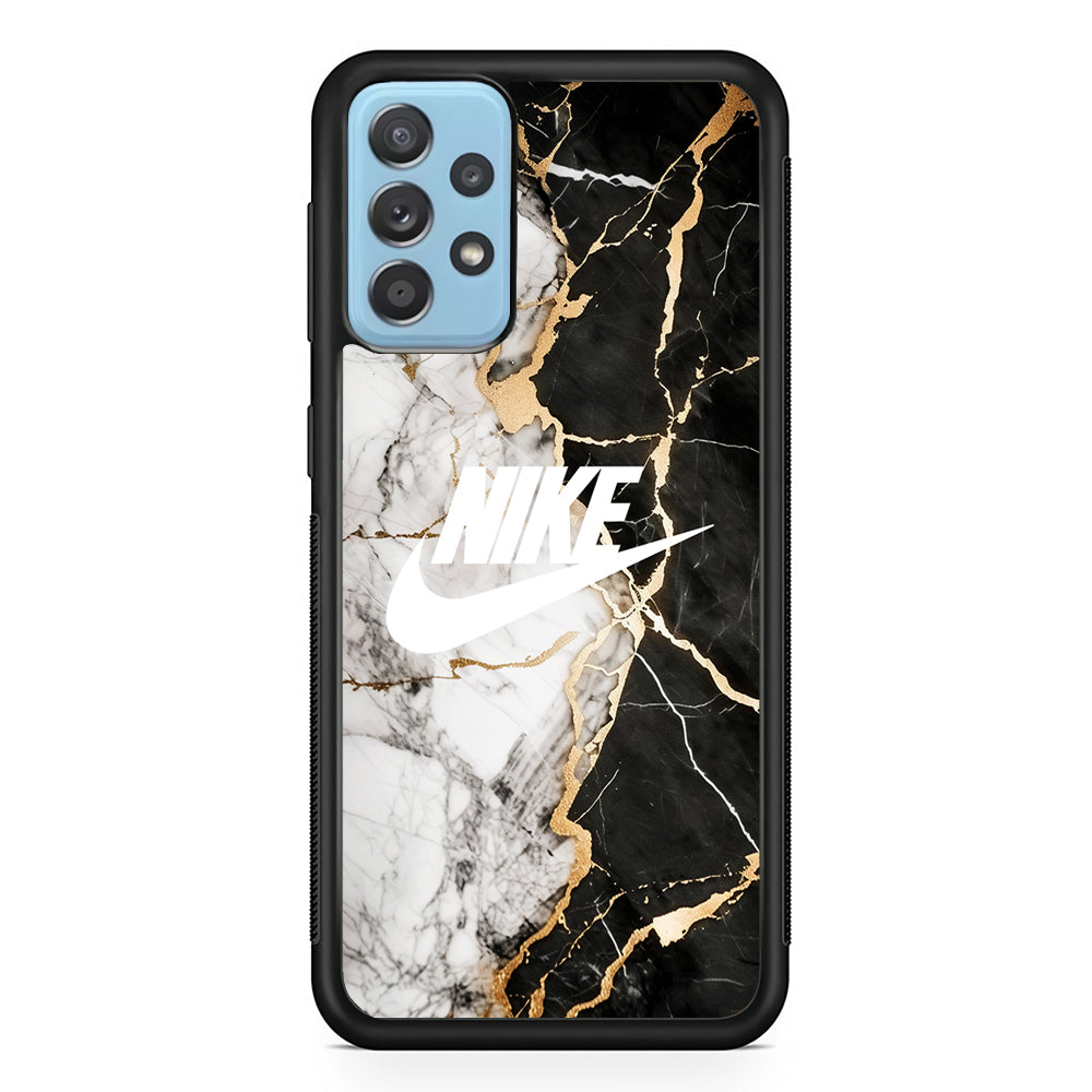 Nike Logo Mix Marble Samsung Galaxy A52 Case-Mobile Phone Case-Rubber Black (2D Case)-Altracase
