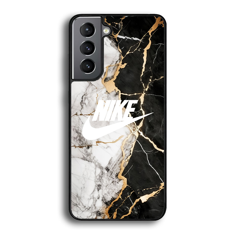 Nike Logo Mix Marble Samsung Galaxy S23 Case-Mobile Phone Case-Rubber Black (2D Case)-Altracase