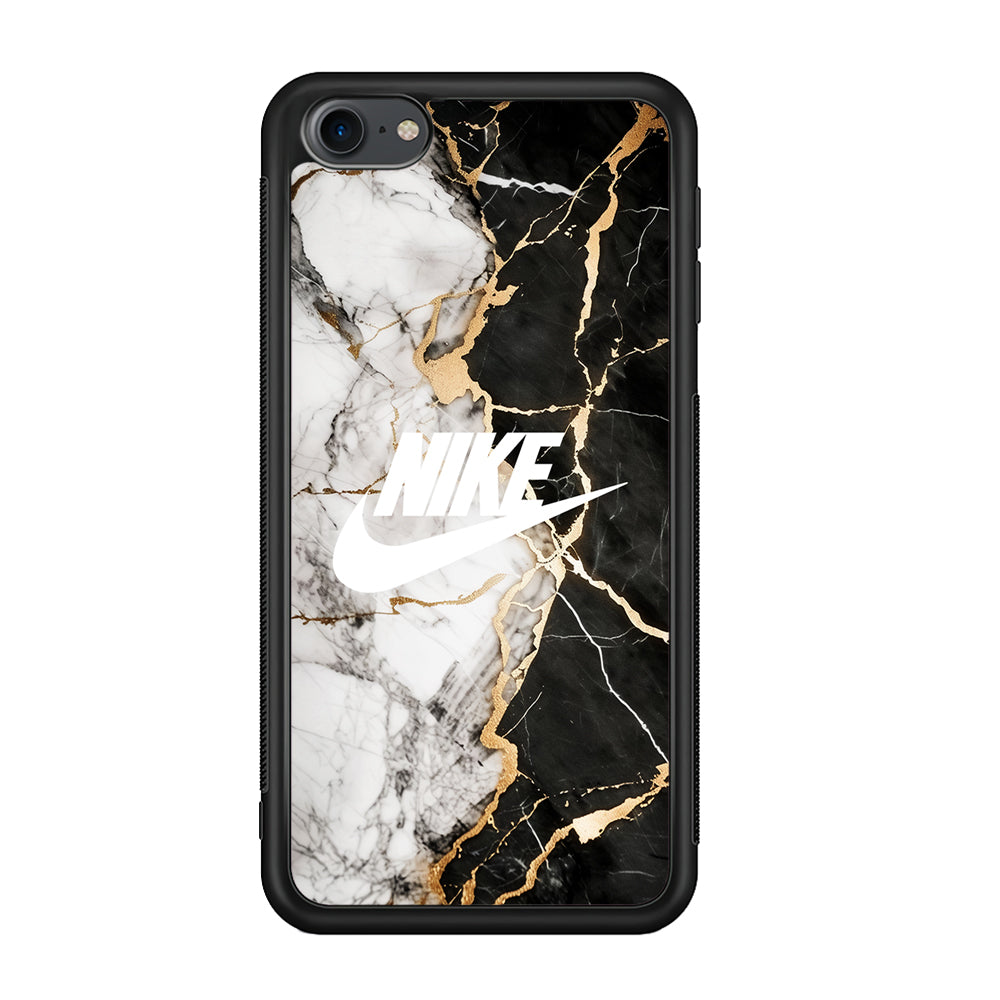 Nike Logo Mix Marble iPod Touch 6 Case-Mobile Phone Case-Rubber Black (2D Case)-Altracase