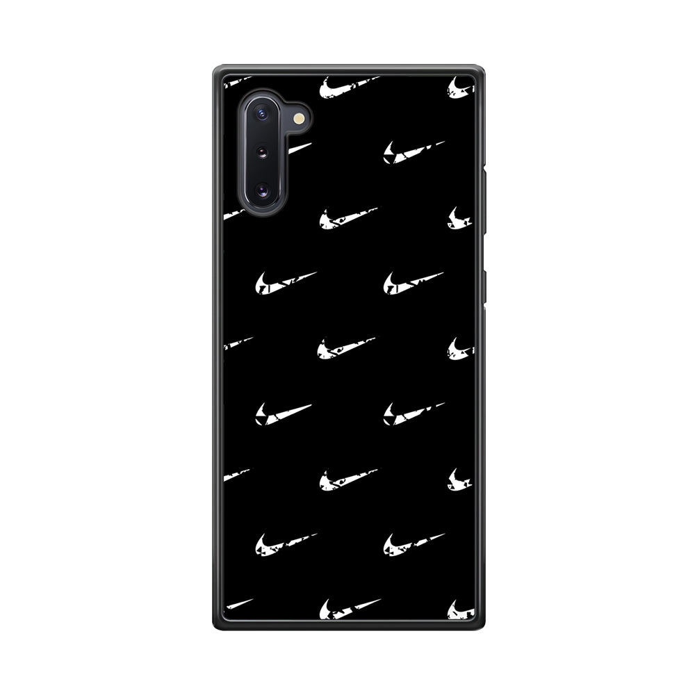 Nike Logo Pattern Samsung Galaxy Note 10 Case-Mobile Phone Case-Rubber Black (2D Case)-Altracase