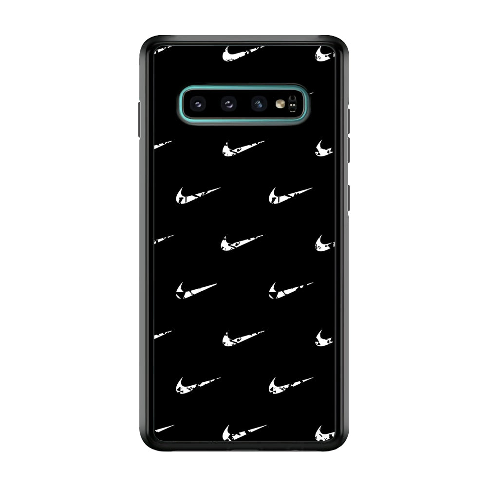 Nike Logo Pattern Samsung Galaxy S10 Case-Mobile Phone Case-Rubber Black (2D Case)-Altracase