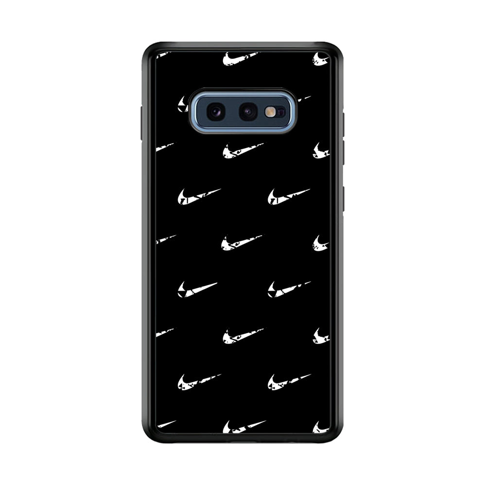Nike Logo Pattern Samsung Galaxy S10E Case-Mobile Phone Case-Rubber Black (2D Case)-Altracase
