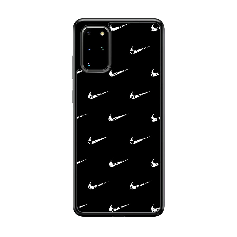 Nike Logo Pattern Samsung Galaxy S20 Plus Case-Mobile Phone Case-Rubber Black (2D Case)-Altracase