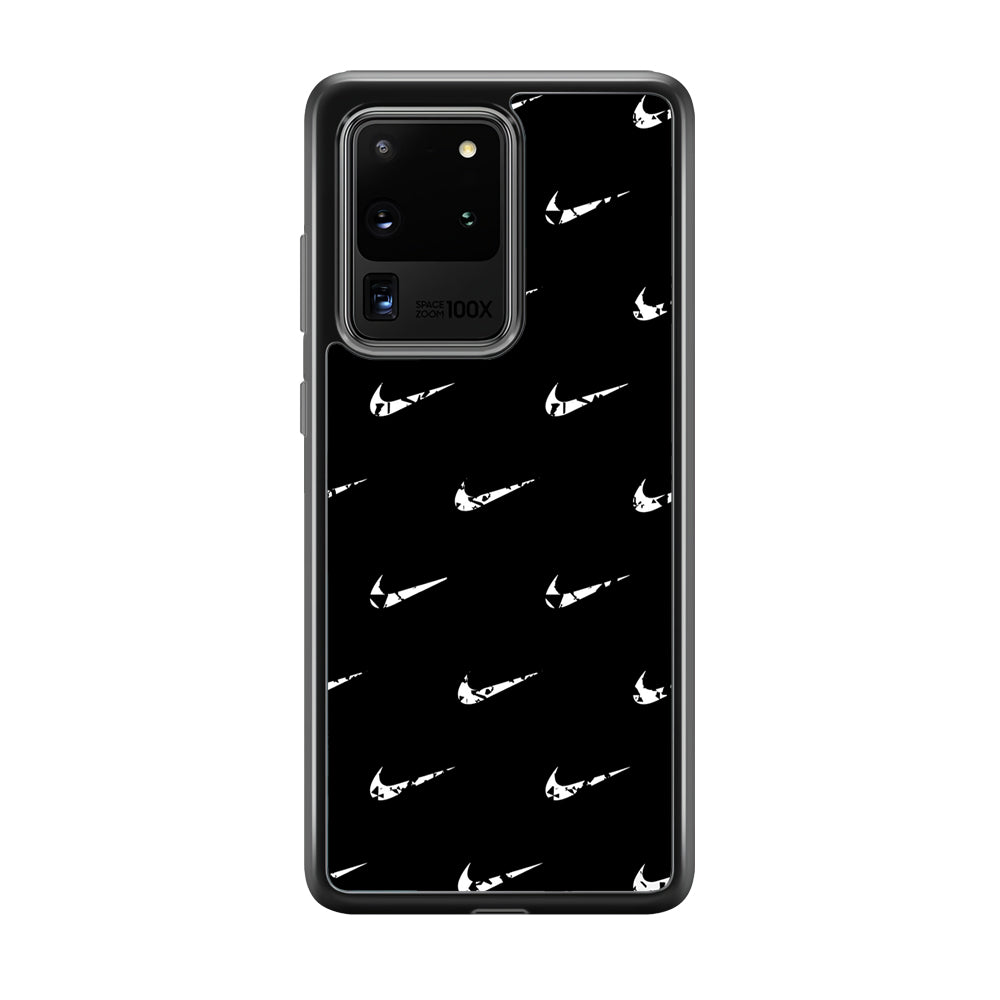 Nike Logo Pattern Samsung Galaxy S20 Ultra Case-Mobile Phone Case-Rubber Black (2D Case)-Altracase