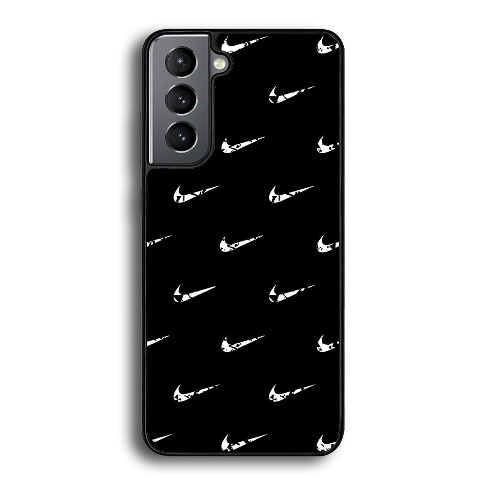 Nike Logo Pattern Samsung Galaxy S23 Plus Case-Mobile Phone Case-Rubber Black (2D Case)-Altracase