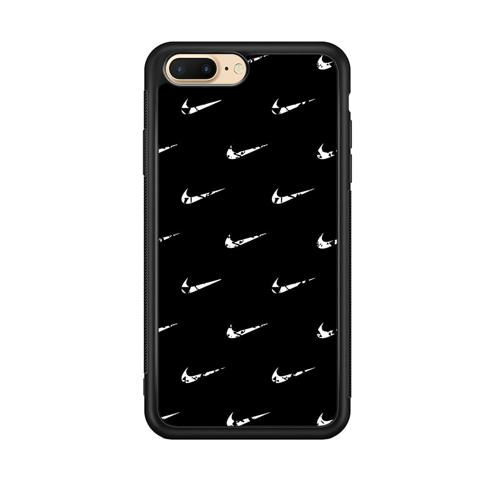 Nike Logo Pattern iPhone 8 Plus Case-Mobile Phone Case-Rubber Black (2D Case)-Altracase