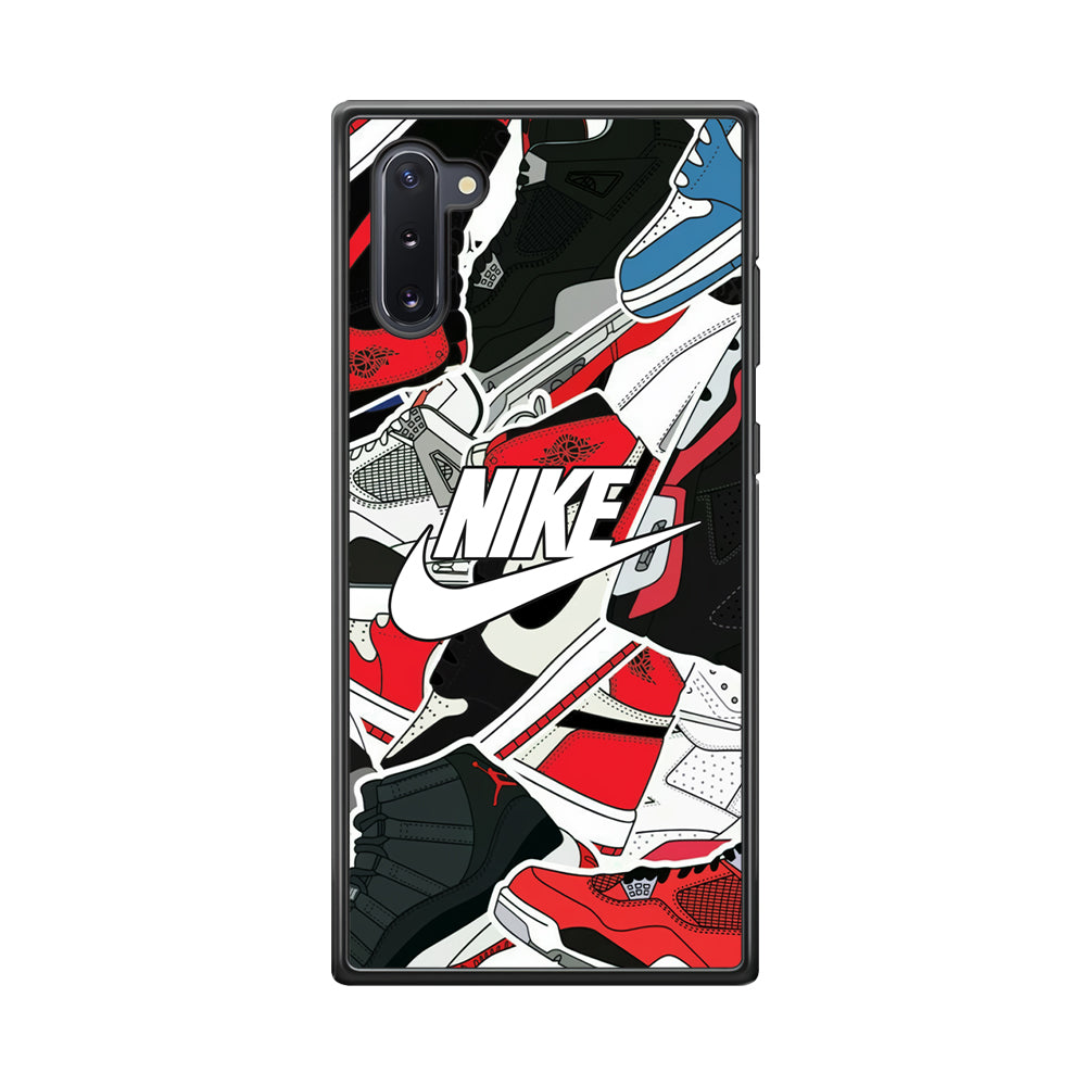 Nike Logo Shoes Pattern Samsung Galaxy Note 10 Case-Mobile Phone Case-Rubber Black (2D Case)-Altracase