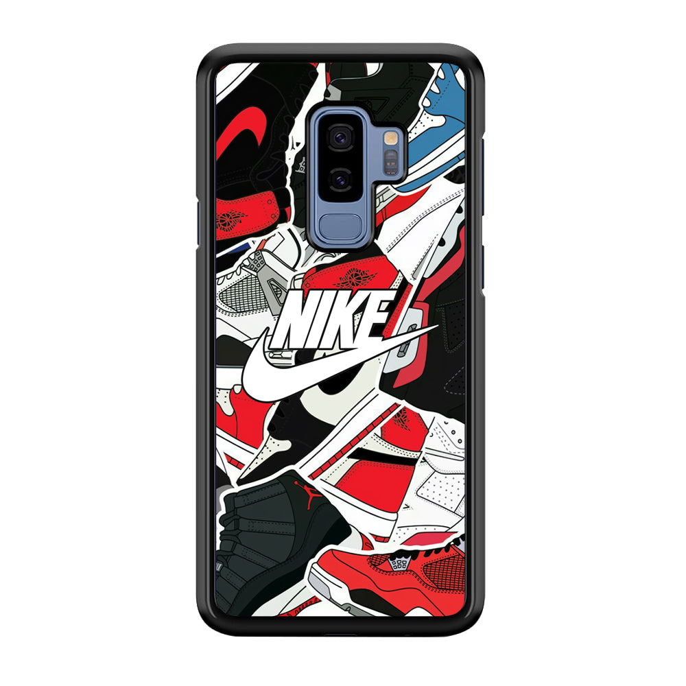 Nike Logo Shoes Pattern Samsung Galaxy S9 Plus Case-Mobile Phone Case-Rubber Black (2D Case)-Altracase