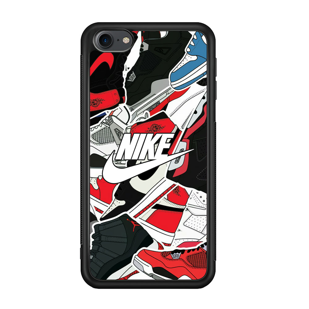 Nike Logo Shoes Pattern iPod Touch 6 Case-Mobile Phone Case-Rubber Black (2D Case)-Altracase