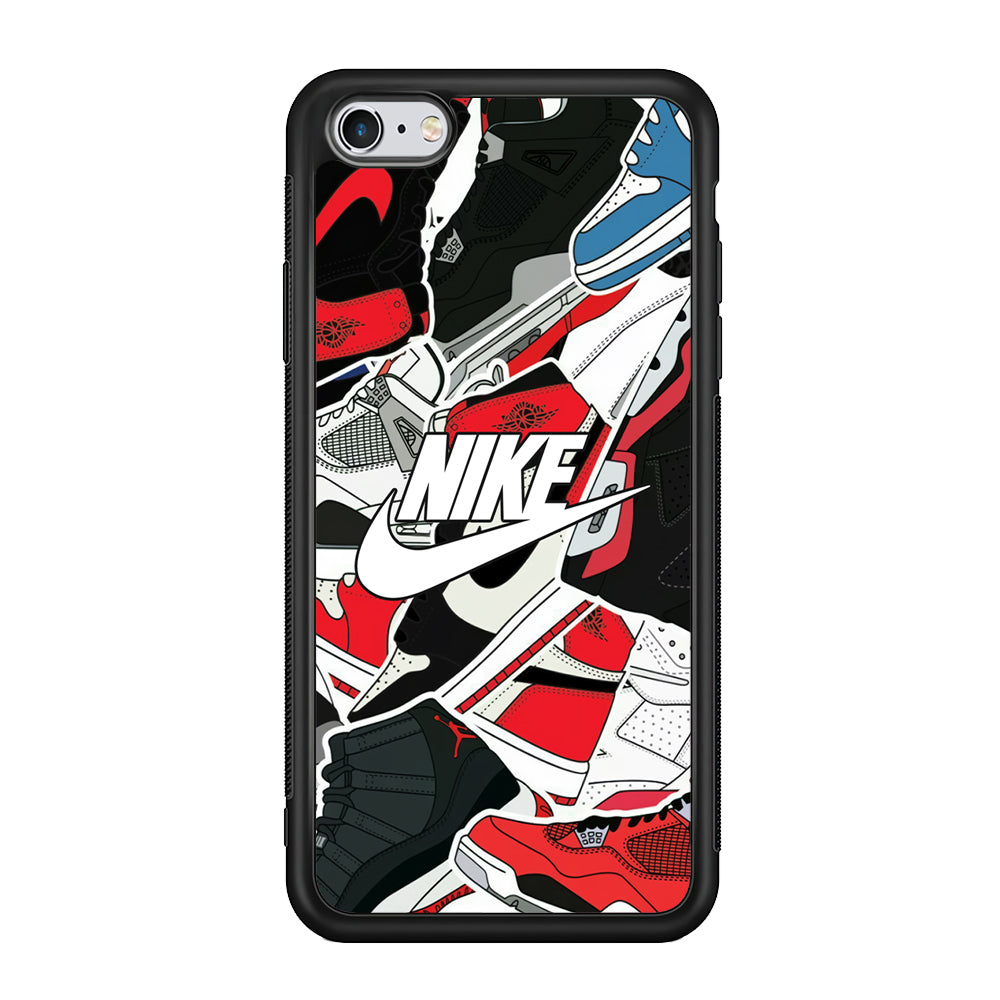 Nike Logo Shoes Pattern iPhone 6 | 6s Case-Mobile Phone Case-Rubber Black (2D Case)-Altracase