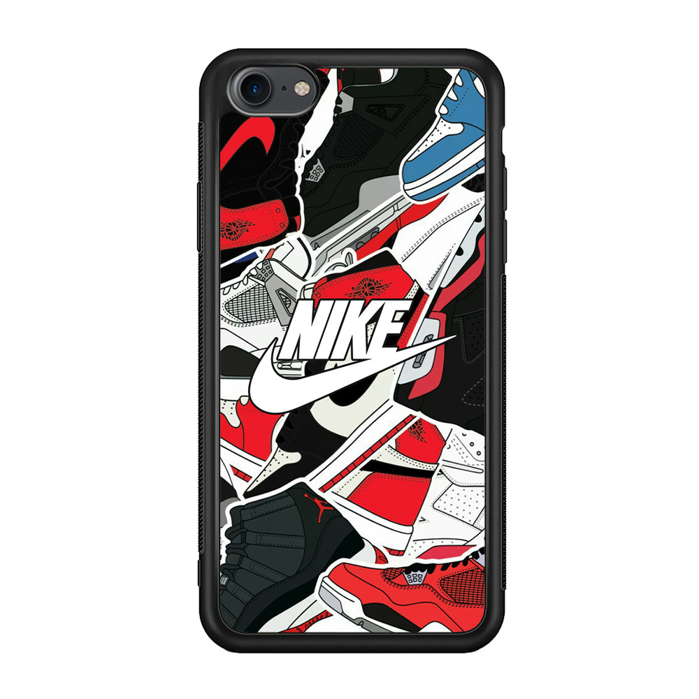 Nike Logo Shoes Pattern iPhone 8 Case-Mobile Phone Case-Rubber Black (2D Case)-Altracase