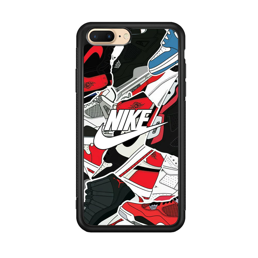 Nike Logo Shoes Pattern iPhone 7 Plus Case-Mobile Phone Case-Rubber Black (2D Case)-Altracase